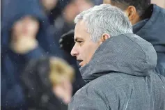  ?? — AFP photo ?? Manchester United’s Portuguese manager Jose Mourinho gestures before the English Premier League football match between Everton and Manchester United at Goodison Park in Liverpool, north west England on January 1, 2018.