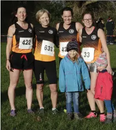  ??  ?? Bray Runners, winners of the Ladies Masters at the Wicklow Veteran Cross Country at Shanganagh Park: From left: Ashling Smith, Jean O’Kennedy, Mary Hayde, Jenny Lawler and her daughters Clíodhna and Aoife.