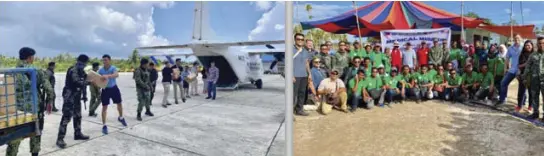  ??  ?? Medical mission participan­ts unload supplies.
Mission participan­ts pose for a group photo in Tawi-Tawi.