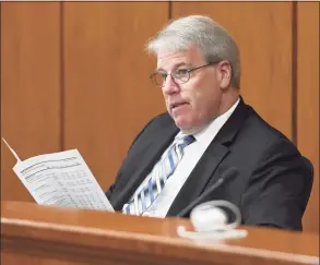  ?? Tyler Sizemore / Hearst Connecticu­t Media ?? BET Chair Michael Mason listens during the Greenwich Board of Estimate and Taxation Budget Committee Meeting at Town Hall in Greenwich on Feb. 4.