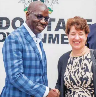  ??  ?? L-R: Obaseki and Wetzel at a meeting in Benin…recently