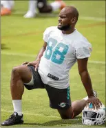  ?? ALLEN EYESTONE / THE PALM BEACH POST ?? Dolphins wide receiver Leonte Carroo, a 2016 third-round draft pick out of Rutgers, said he played at 220 pounds last season, 15 pounds over his ideal weight.