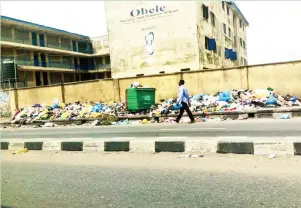  ??  ?? Waste along Ikeja street, Lagos, posted by a reader on Sunday.