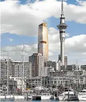  ??  ?? An artist’s impression­s of ICD Property’s new high-rise, which will stand near Auckland’s Sky Tower. Its unique windows have earned it the nickname ‘‘cheese grater’’.