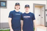  ?? UConn Athletics ?? Chris Winkel, right, and his younger brother Pat Winkel will be UConn’s starting first baseman and catcher, respective­ly, this season.