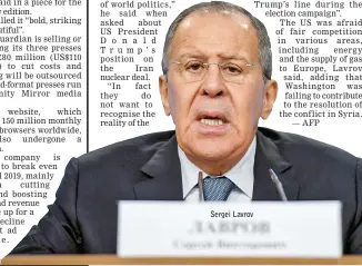  ??  ?? Sergei Lavrov