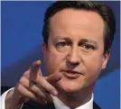  ??  ?? Patriotic: Mr Cameron yesterday