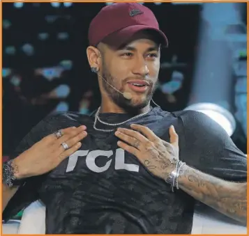  ??  ?? Neymar en su aparición en un programa de televisión en Brasil