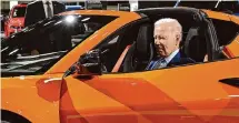  ?? Getty Images file photo ?? President Joe Biden’s administra­tion is waging war on the vehicles he admires — and that gave Americans freedom and convenienc­e. Here, he checks out a Corvette Z06 at a 2022 auto show.