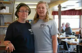  ?? KELSEY LEYVA — ?? Rita Higgins, left, is the fifth owner of Hazel’s Family Restaurant, 615 Cleveland St., in Elyria. Higgins’ daughter, 24-year-old Ashley Olmstead, right, is the restaurant’s future owner.