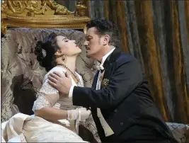  ?? KEN HOWARD — MET OPERA VIA AP ?? This image provided by Met Opera shows Sonya Yoncheva as Fedora, left, and Piotr Beczala as Loris Ipanoff in Giordano’s “Fedora.”