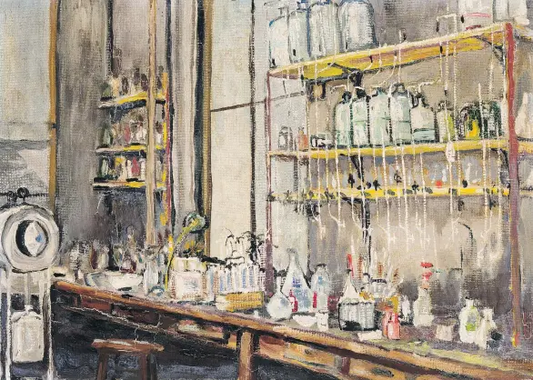  ?? HANDOUT-HEFFEL FINE ART AUCTION HOUSE / THE CANADIAN PRESS ?? The Lab, a 1925 oil-on-board painting by Frederick Banting, provides an intimate look at the site of one of the most important medical discoverie­s of the 20th century.