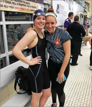  ?? COURTESY KUTZTOWN ATHLETICS ?? Kutztown senior Niki Nolte, left, earned a pair of state medals at the PIAA Class AA Swimming & Diving Championsh­ips last week at Bucknell University.