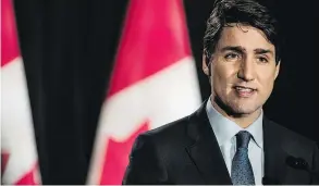  ?? CANADIAN PRESS/AARON VINCENT ELKAIM THE ?? Prime Minister Justin Trudeau speaks to the Ahmadiyya Muslim Community in Woodbridge, Ont., during a Liberal fundraiser on Tuesday, January 16, 2018.