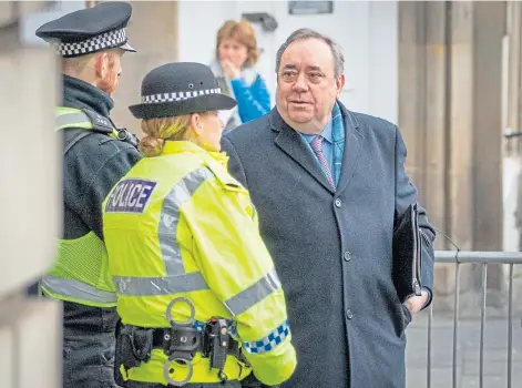  ??  ?? ACQUITTED: Former First Minister Alex Salmond at the High Court in Edinburgh during his trial in March last year.