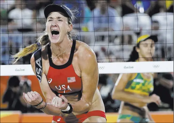  ?? The Associated Press file ?? Kerri Walsh Jennings, playing Brazil for the bronze medal in the 2016 Summer Olympics in Rio de Janeiro. She and husband Casey Jennings are partners in a new pro volleyball tour called p1440, which makes its Las Vegas debut Wednesday at Las Vegas Festival Grounds.