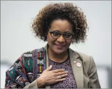  ?? CP PHOTO DARRYL DYCK ?? Secretary General of La Francophon­ie and former governor genera of Canadal Michaelle Jean walks to the podium to address a youth as peace builders working session at the 2017 United Nations Peacekeepi­ng Defence Ministeria­l conference in Vancouver on...