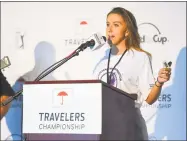  ?? Contribute­d photo ?? Brittany Vose, of Cromwell, 22, is expected to reach her goal of raising $500,000 for pancreatic cancer research Sunday at the Travelers Championsh­ip in Cromwell.