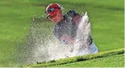  ?? [AP PHOTO] ?? Arizona’s Sandra Nordaas hits out of a bunker onto the 16th green during the NCAA Division I women’s golf championsh­ip in Stillwater on Wednesday.