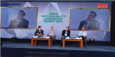  ??  ?? ⇩ (L to R) Aalok A Deshmukh, Head Energy Efficiency, Global Operations, Schneider Electric, Dr. Dilip N. Kulkarni, President, AgriFood Division, Jain Irrigation System Limited, Ajay Shankar, Former Secretary, Department of Industrial Promotion and...
