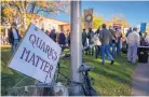  ?? EDDIE MOORE/JOURNAL ?? About 200 people rallied outside the New Mexico Public Education Department in Santa Fe on Monday to protest the department’s proposed science standards.