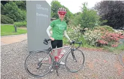  ?? Picture: Phil Hannah. ?? Francesca Osowska, boss of Scottish Natural Heritage, stopping in Perth as part of her mammoth 1,300-mile cycle.
