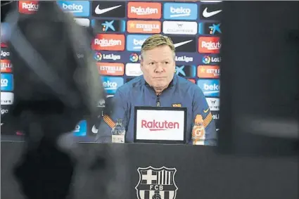  ?? FOTO: FCB ?? Ronald Koeman ayer volvió a contestar a todos los temas sin tapujos y fue muy claro al ser preguntado por las decisiones arbitrales