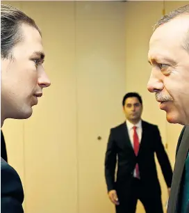  ??  ?? Außenminis­ter Kurz will den türkischen Präsidente­n Erdogan daran hindern, hierzuland­e über die Todesstraf­e abstimmen zu lassen.