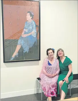  ?? ?? Aruba Coghlan pictured with Kilworth’s Gillian Cussen, as the artwork Gillian created of her former ballet teacher was officially unveiled and is to form part of the permanent collection on display at the award-winning School of Music in Cork City Centre.