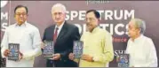  ?? RAJ K RAJ/HT PHOTO ?? (From left) Former Union ministers P Chidambara­m and Salman Khurshid, JD(U) general secretary Pavan Varma and former TRAI chairman Rahul Khullar at the launch of Khurshid’s book in New Delhi on Thursday.