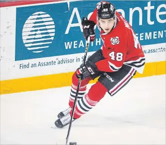  ?? BOB TYMCZYSZYN THE ST. CATHARINES STANDARD ?? Niagara's Sam Miletic finished third in voting for 2017-18 Ontario Hockey League over-age player of the year.