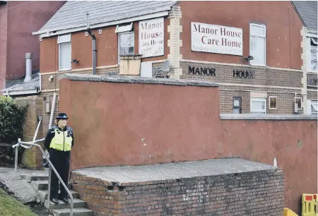  ??  ?? Police at the scene of the fatal fire in Easington Lane last month.