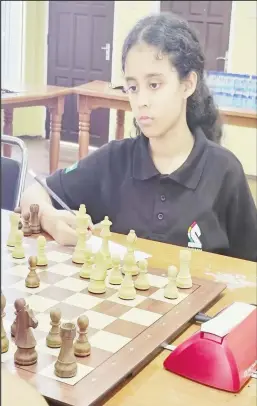  ?? ?? Laser focused! 13-year-old Aditi Joshi is a picture of concentrat­ion during an encounter in the Women’s Chess Championsh­ip Qualifiers