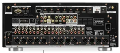  ??  ?? XLR outputs Connection­s For the best possible quality, the Marantz presents fully balanced XLR outputs for connection to power amplifiers. All eight HDMI inputs (one on the front) are fully UHD-compatible, and there are loads of component and composite...