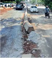  ?? — DC ?? The badly-damaged road stretching from Bantia Gardens to Tadbund.