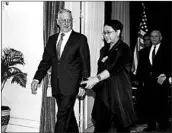  ?? ADI WEDA/EPA ?? Defense Secretary Jim Mattis meets with Indonesian Foreign Minister Retno Marsudi Monday in Jakarta.