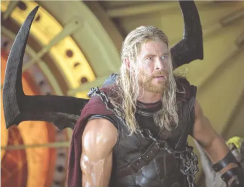  ?? MARVEL ?? Chris Hemsworth in the title role of “Thor: Ragnarok.”
