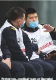  ??  ?? Protection...medical team at Shanghai SIPG’s game against Buriram United