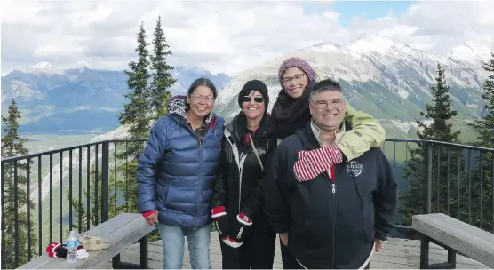  ?? SUPPLIED ?? Left to right: Esther, Rosalie, Betty Ann and Ben meet in Banff for the first time as a family to begin building relationsh­ips and memories.