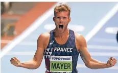  ?? FOTO: AP ?? Kevin Mayer bejubelt seine außergewöh­nliche Leistung.