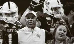  ?? Billy Calzada / Staff photograph­er ?? For the second straight season, former UTSA football coach Frank Wilson will open against Incarnate Word. His new team, Mcneese State, hosts the Cardinals on Saturday.