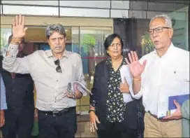  ??  ?? Kapil Dev (from left), Shantha Rangaswamy and Anshuman Gaekwad recently resigned from the BCCI’S Cricket Advisory Committee after allegation­s of conflict of interest were levelled against them. PTI