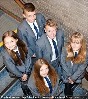  ?? ?? Pupils at Norham High School, which is celebratin­g a ‘good’ Ofsted report