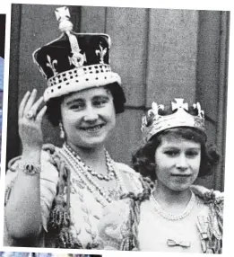  ??  ?? Dazzling: The Koh-i-Noor diamond. Above, young Elizabeth in 1937 with her mother, who has the gem set in the centre of her crown