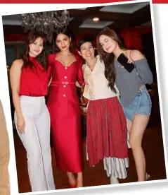  ?? ?? Lovi Poe (second from left) with director Connie Macatuno (second from right), and fellow ‘Guilty Pleasure’ cast members Sarah Edwards (leftmost) and Angelica Lao (rightmost)