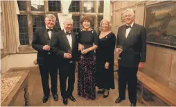  ?? ?? Clockwise from left, Lady Barnard and Mr Barnard; chairman of Sussex Heritage Trust Simon Knight welcomes guests; Jeremy Musson, Mr Barnard, Lady Egremont, Lady Barnard and Lord Egremont