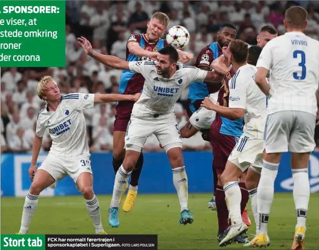  ?? FOTO: LARS POULSEN ?? Stort tab
FCK har normalt førertrøje­n i sponsorkap­løbet i Superligae­n.