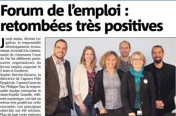  ?? (Photo A. B.) ?? Photo de gauche à droite : Jérôme Legallois, Anne-Sophie Gonelle, Valérie Dieval, Philippe Nau, Sophie Hervier-Zavarro et Fréderic Petitjean.