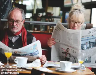 ??  ?? The thrill has gone for Jim Broadbent and Lindsay Duncan