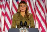  ?? Evan Vucci / Associated Press ?? First lady Melania Trump used her address to cast her husband as a fighter for the underdog.